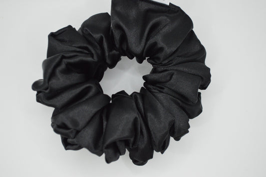 Jet Satin Scrunchie