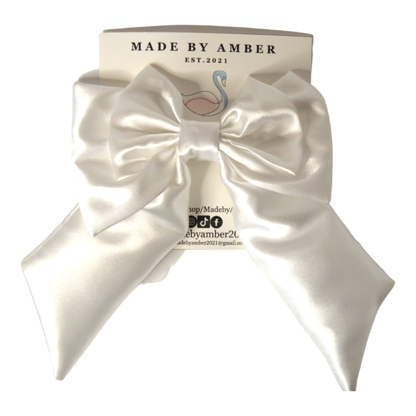 White Oversize Hair Bow