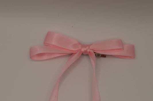 Light Pink Double Ribbon Hair Bow