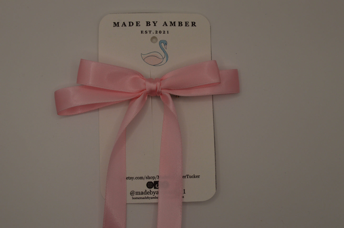 Light Pink Double Ribbon Hair Bow