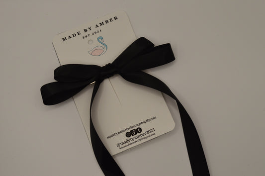 Black Double Ribbon Hair Bow