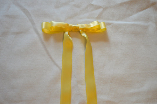 Butter Yellow Double Ribbon Hair Bow