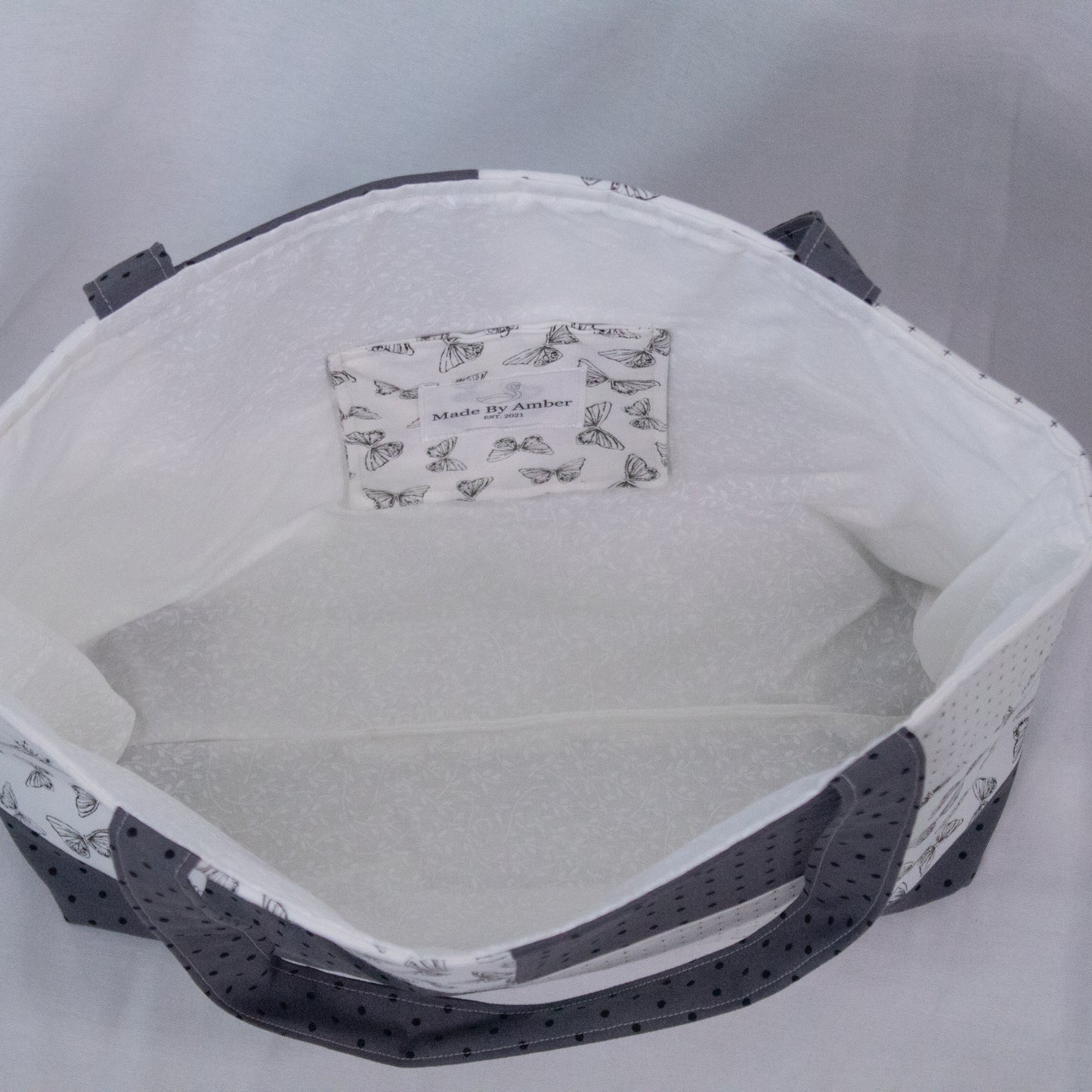 Quilted Market Tote Bag- Butterfly