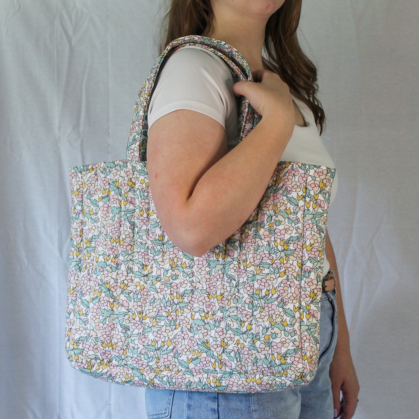 Everyday Tote Bag- Mauve Floral