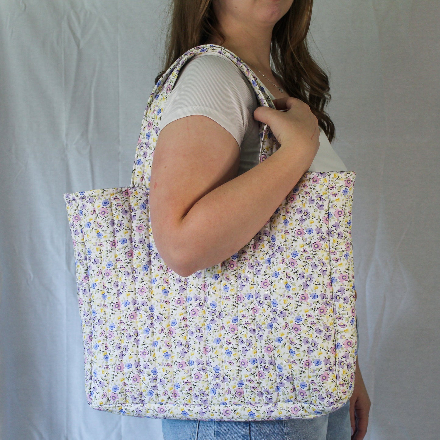 Everyday Tote Bag- Purple Floral
