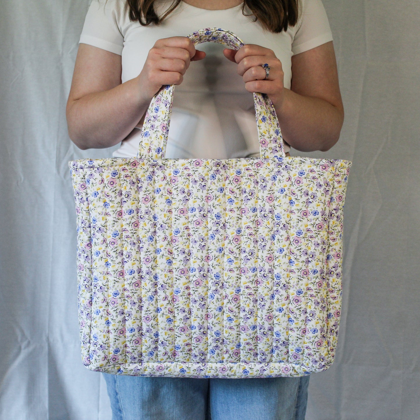 Everyday Tote Bag- Purple Floral