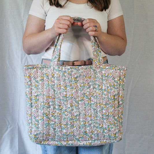 Everyday Tote Bag- Mauve Floral