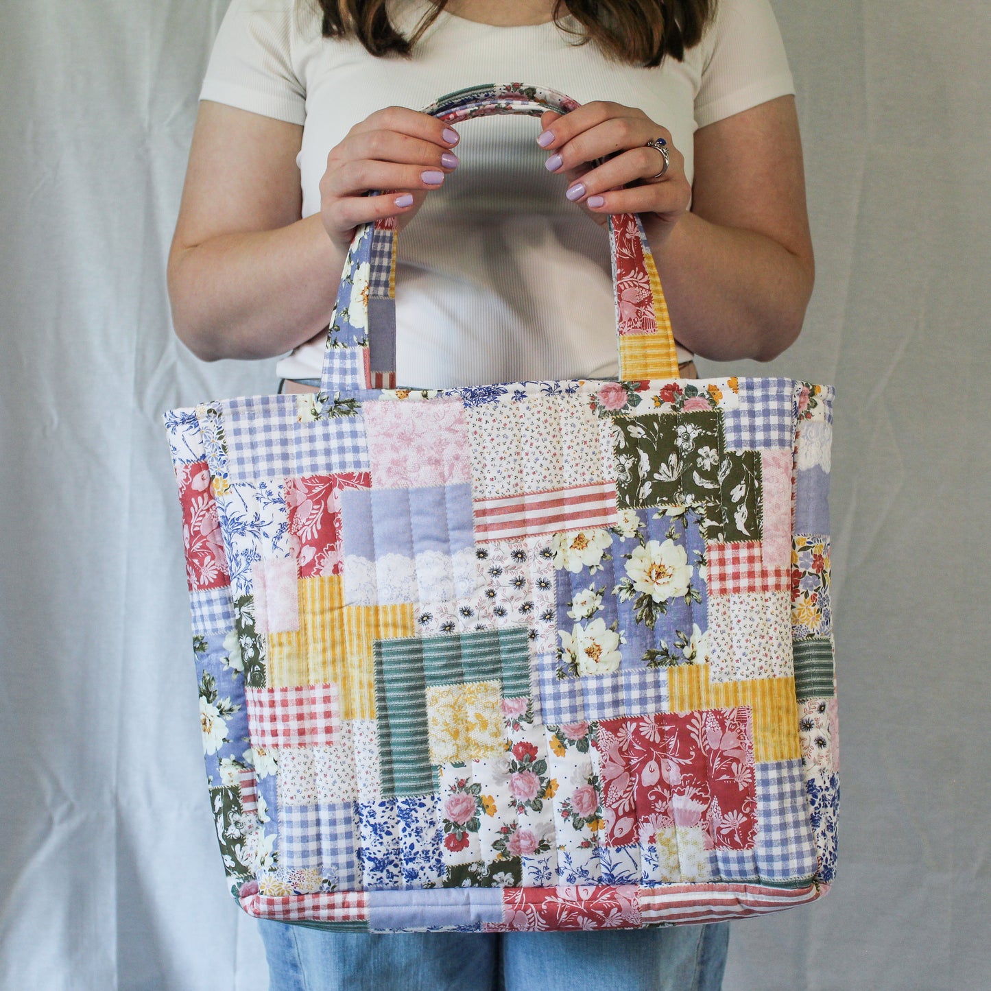 Everyday Tote Bag- Quilted Picnic