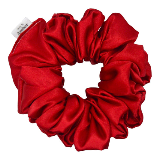 Crimson Satin Scrunchie