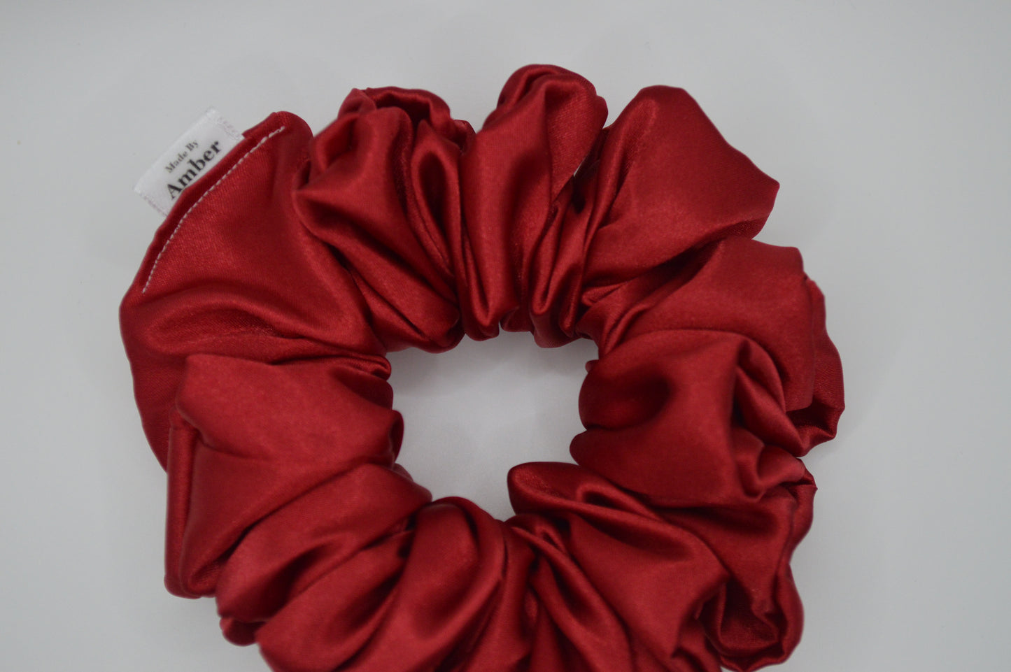 Crimson Satin Scrunchie