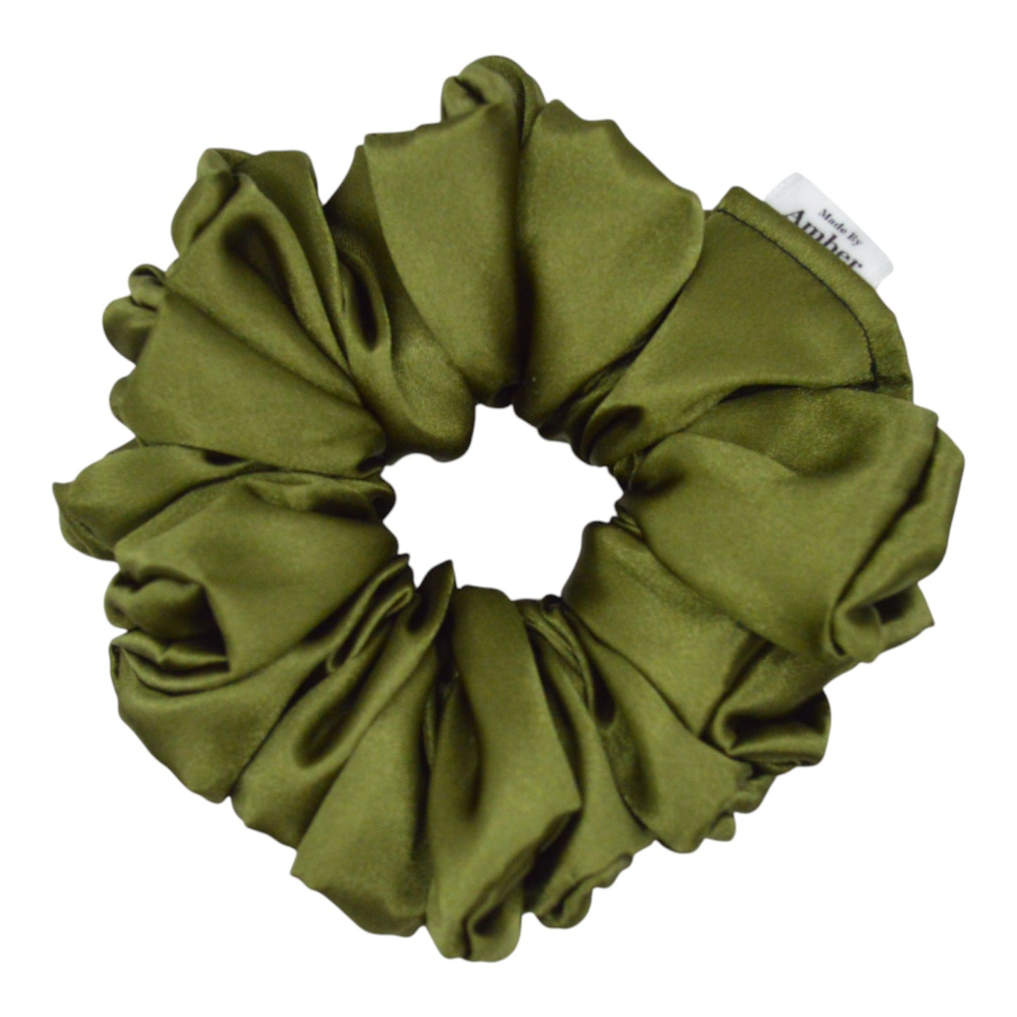 Olive Satin Scrunchie