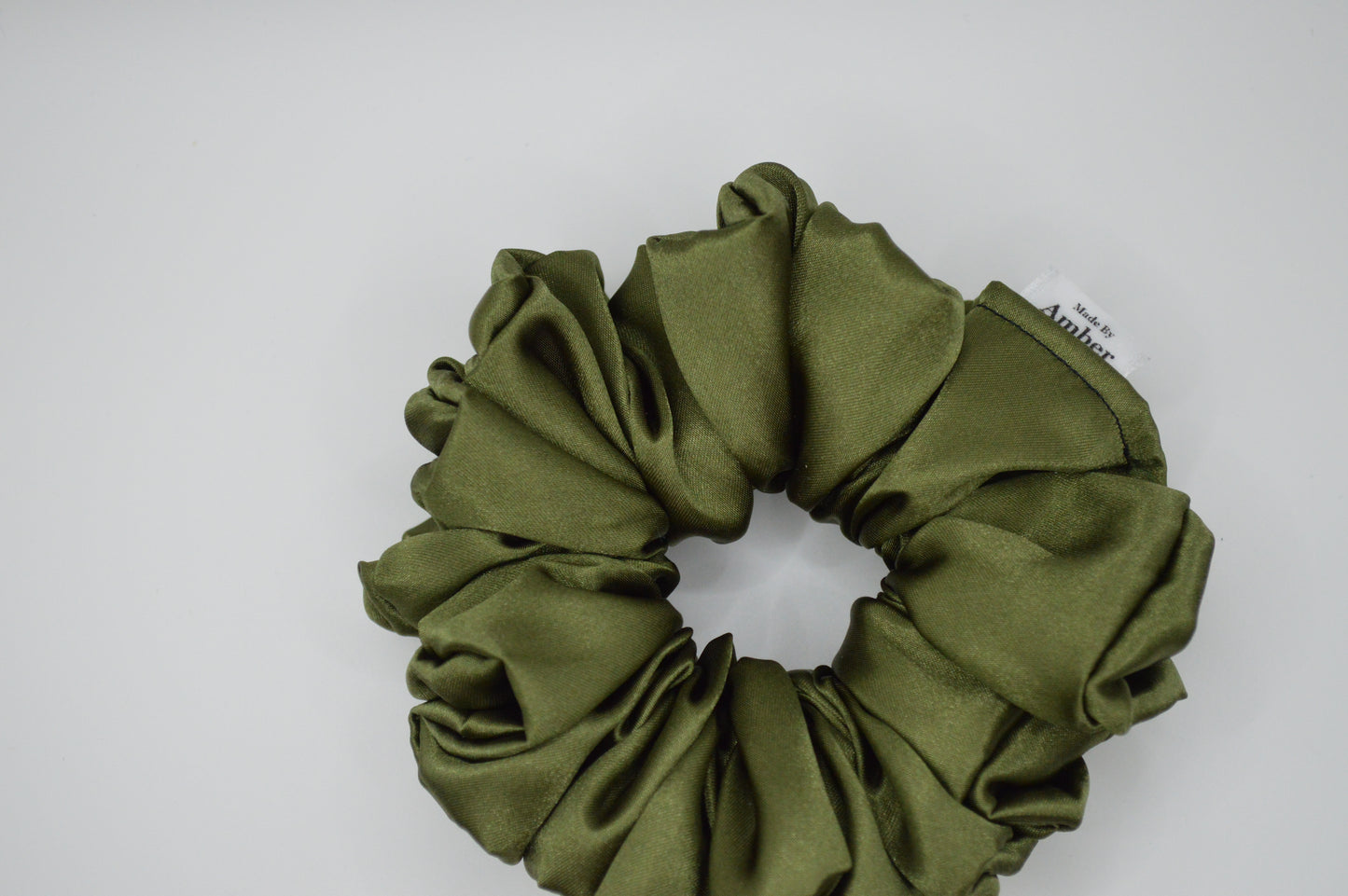 Olive Satin Scrunchie