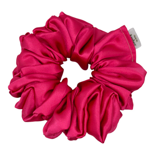 Raspberry Satin Scrunchie
