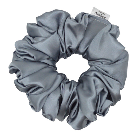 Slate Satin Scrunchie