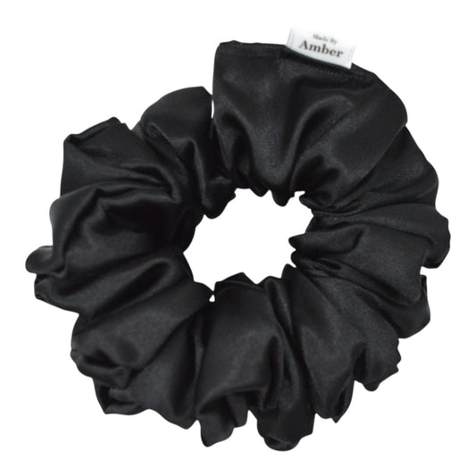 Jet Satin Scrunchie