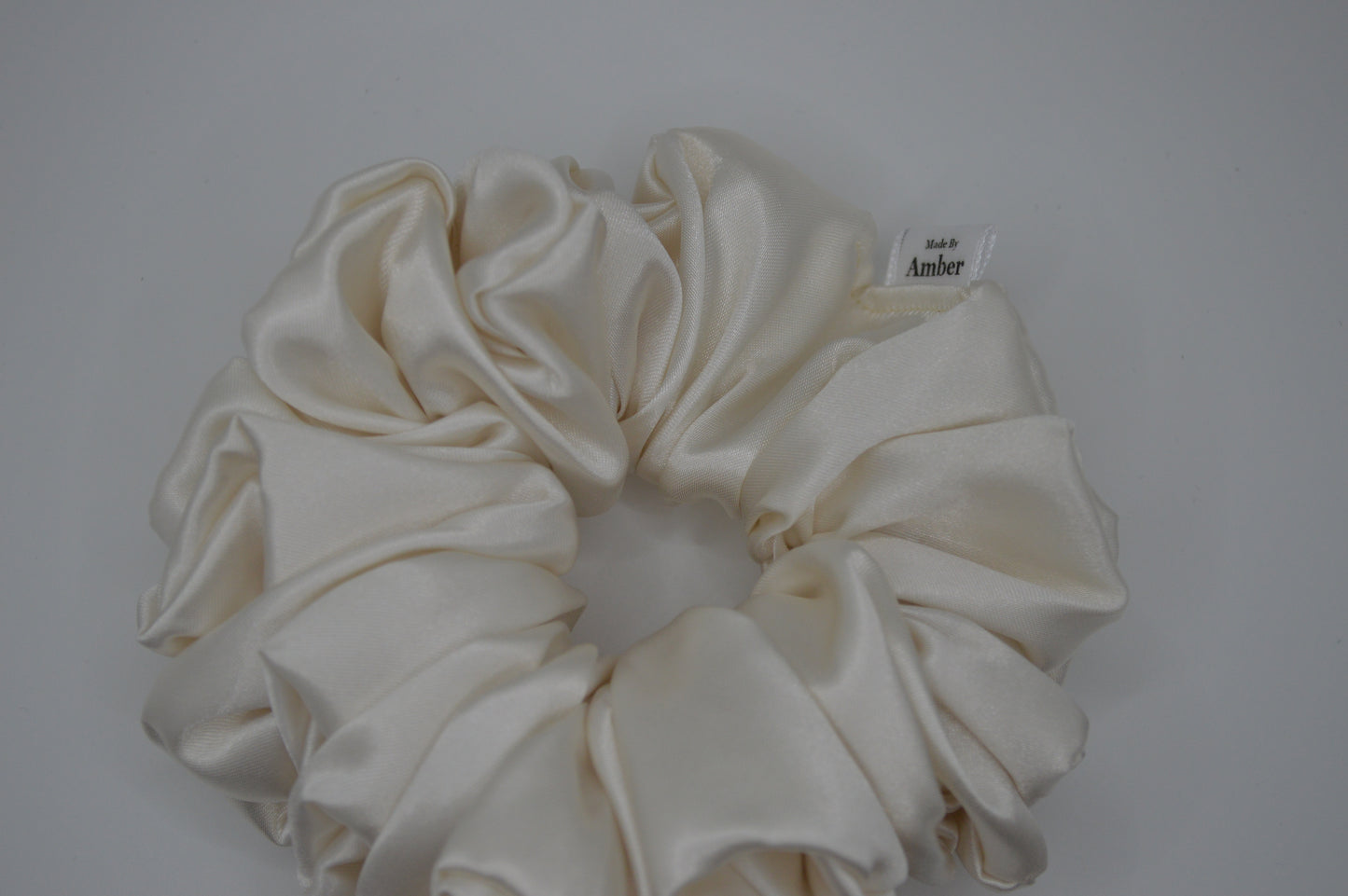 Ivory Satin Scrunchie
