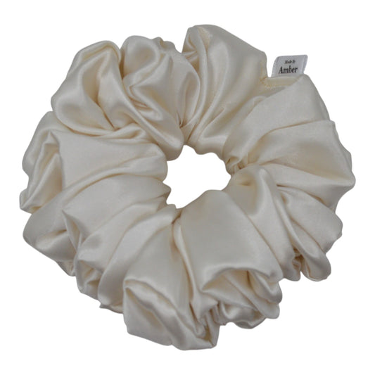 Ivory Satin Scrunchie