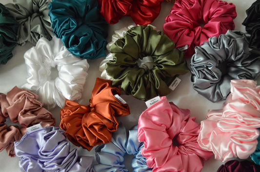 Lavender Satin Scrunchie