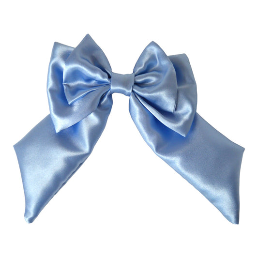 Blue Oversize Satin Bow