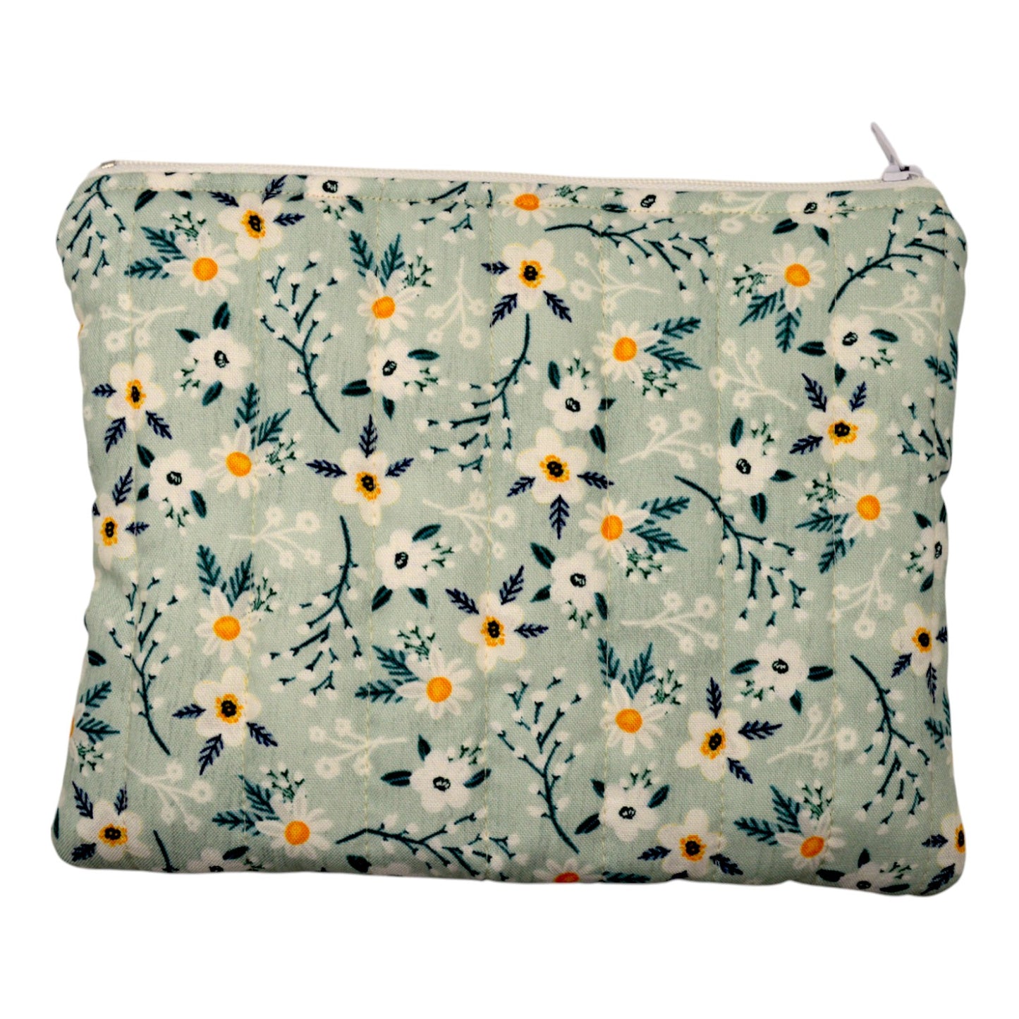 Blue Daisy Mini Puff Pouch- Large