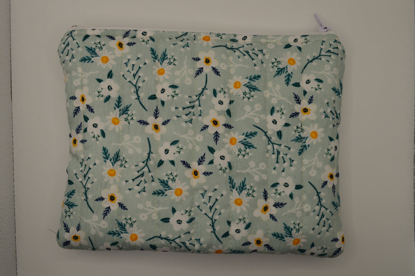 Blue Daisy Mini Puff Pouch- Large