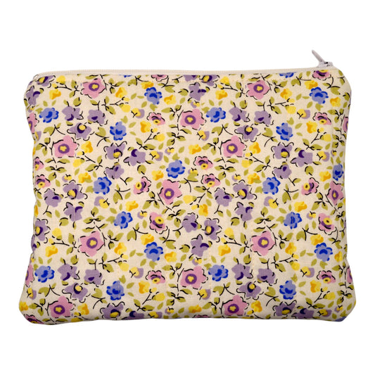 Purple Flower Mini Puff Pouch- Large