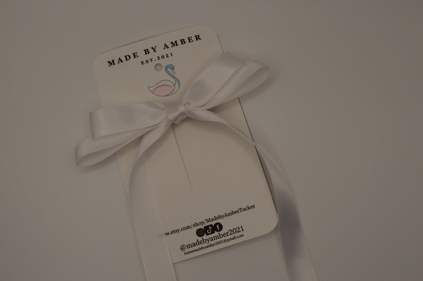 Pure White Double Ribbon Hair Bow