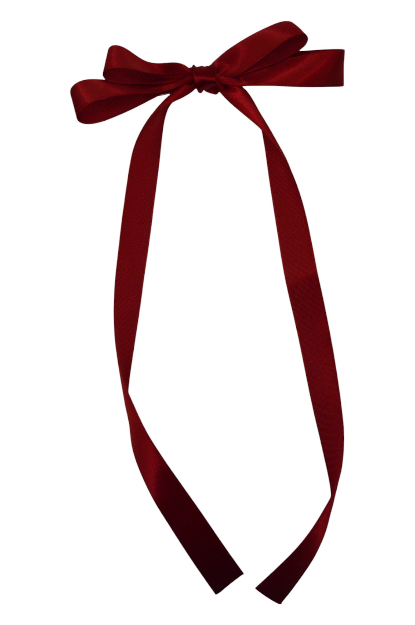 Deep Red Double Ribbon Hair Bow