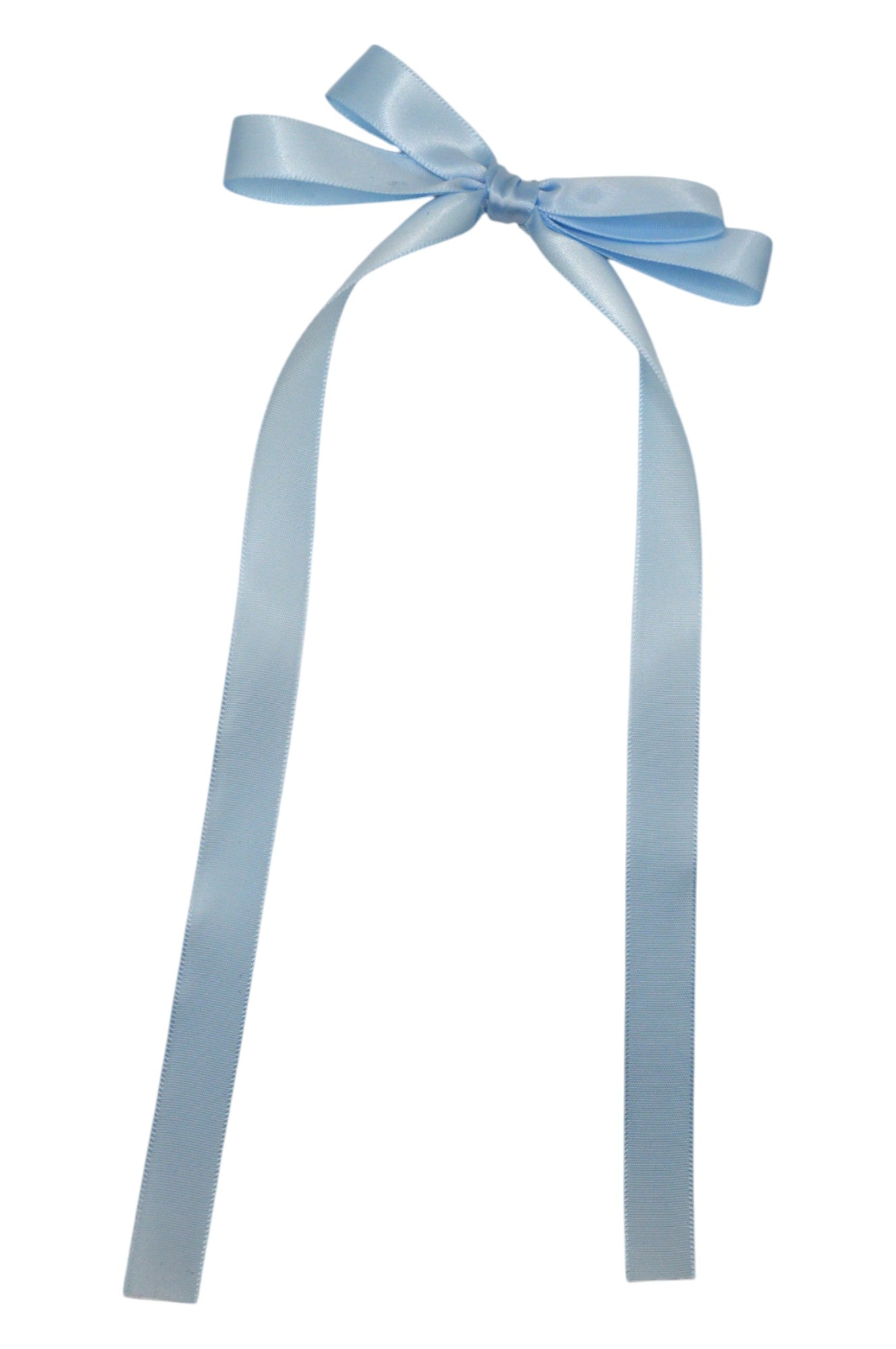 Baby Blue Double Ribbon Satin Hair Bow