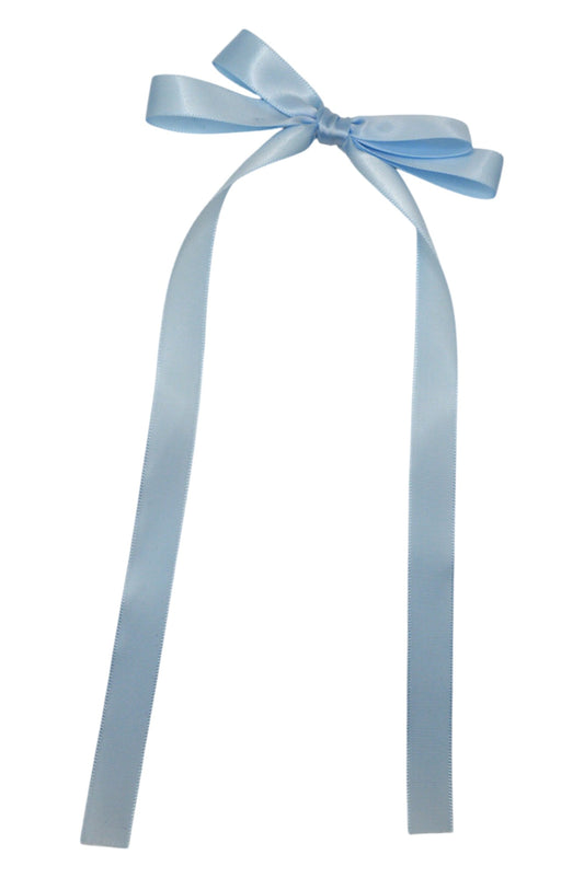 Baby Blue Double Ribbon Satin Hair Bow