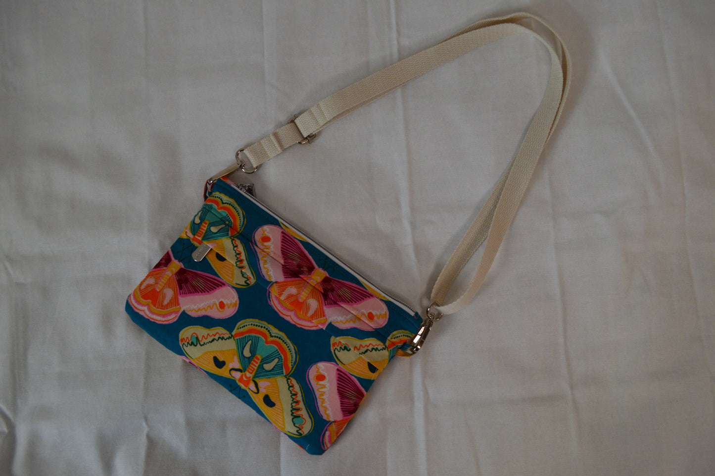 Teal Moth Crossbody Bag