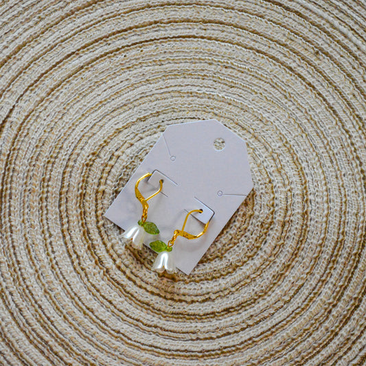 White Lily Earrings