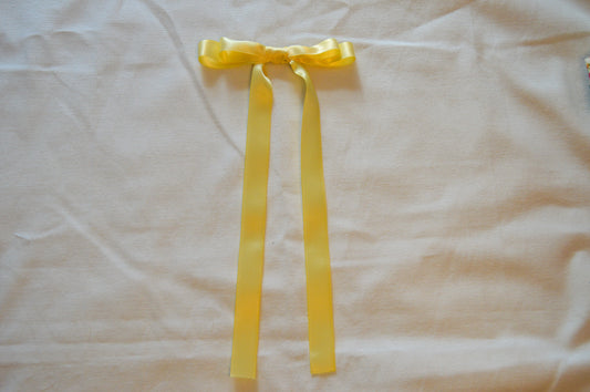 Butter Yellow Double Ribbon Hair Bow