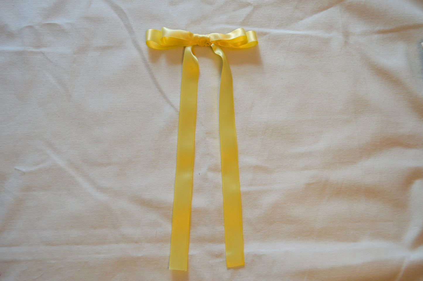 Butter Yellow Double Ribbon Hair Bow