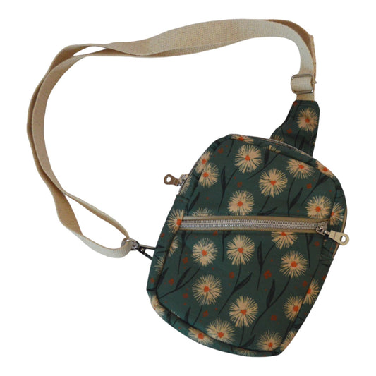 Teal Daisy Sling Bag