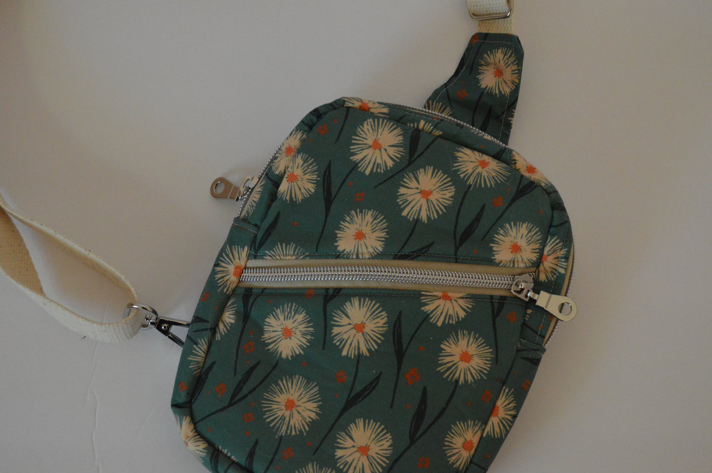 Teal Daisy Sling Bag