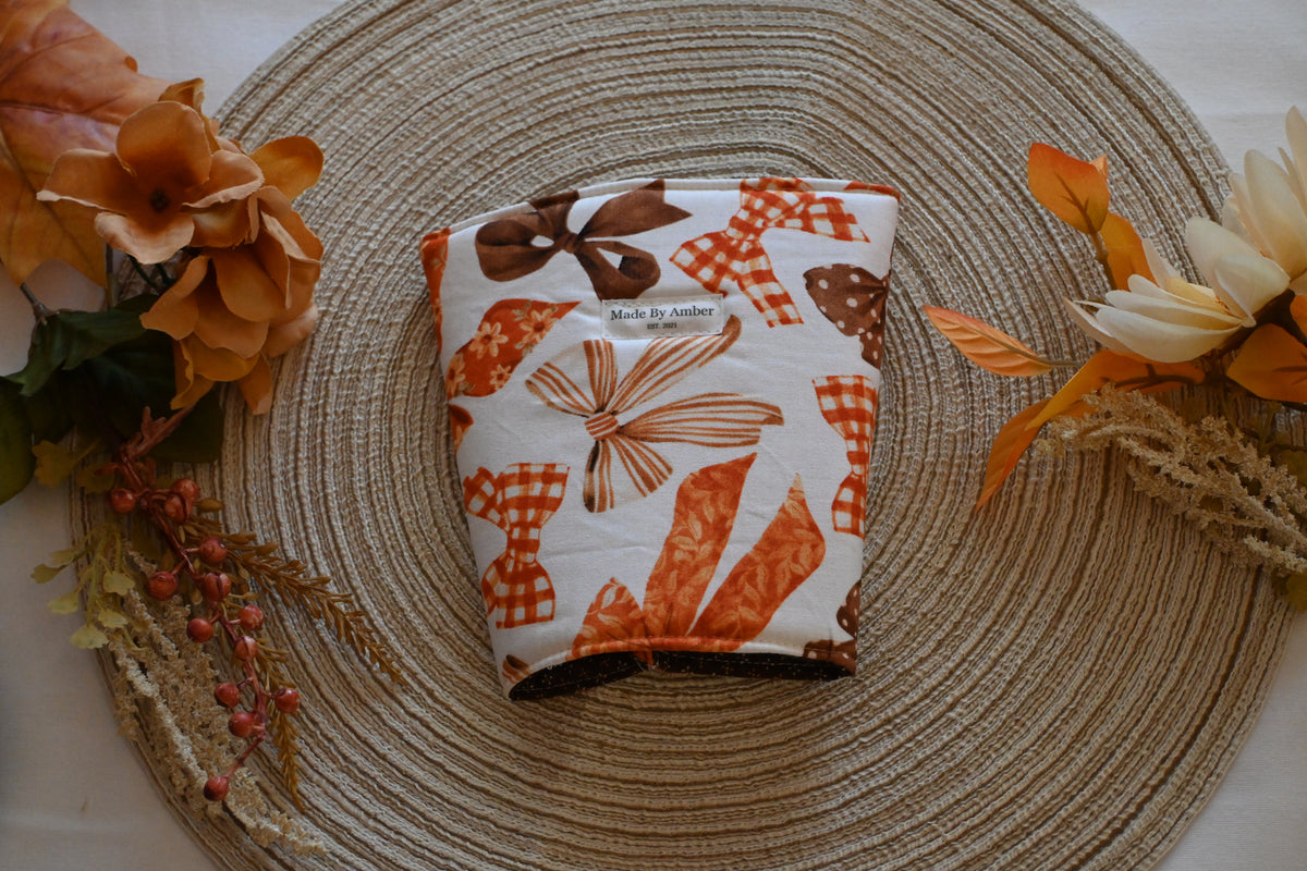 Golden Bows  Cup Cozies