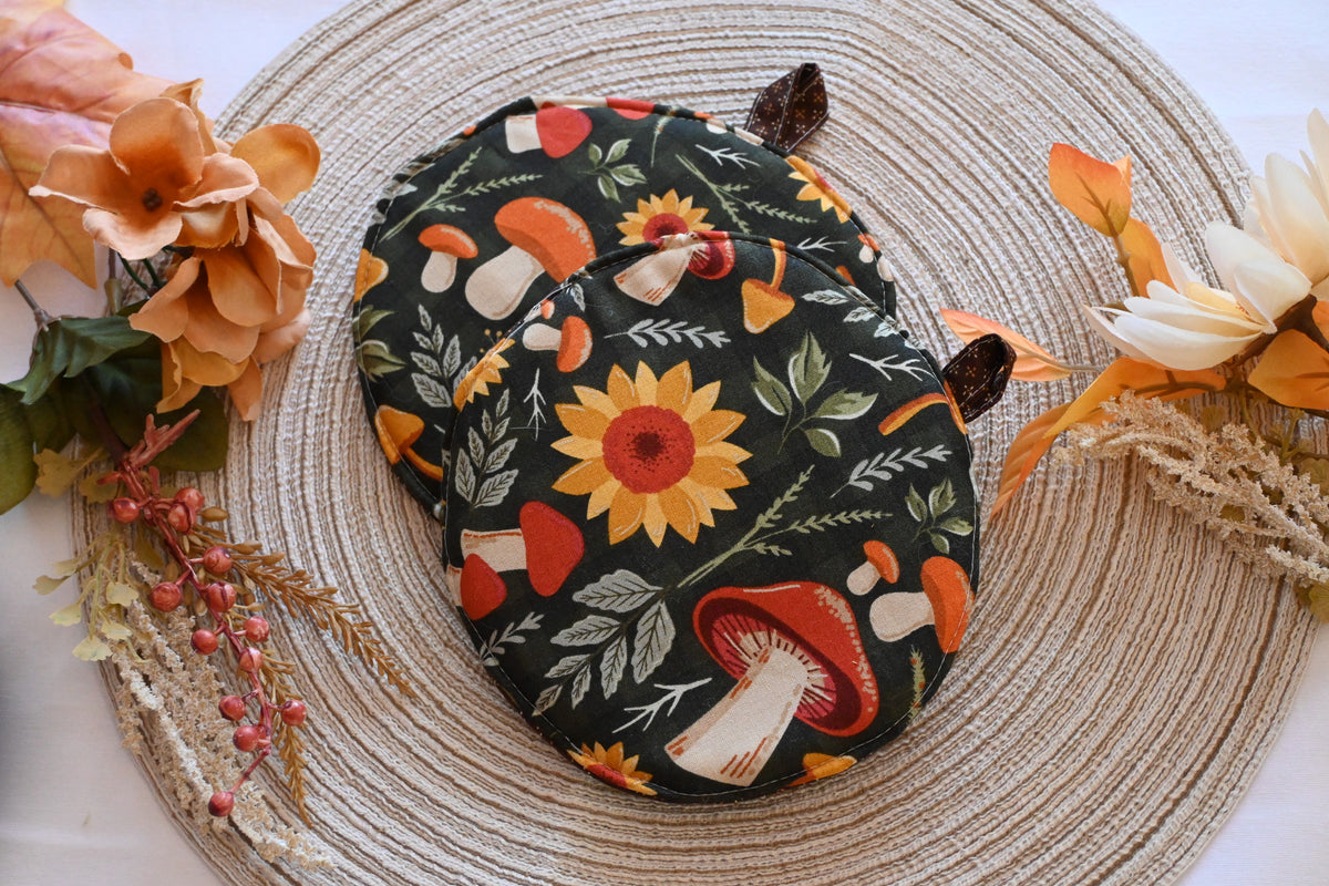 Fall Mushroom Circle Pot Holder