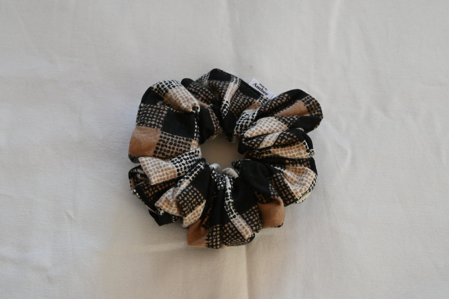 Black Checker Scrunchie