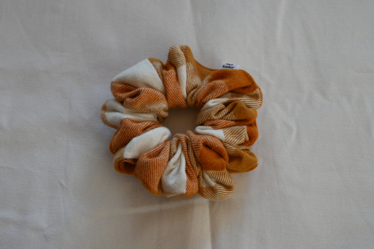 Orange Checker Scrunchie