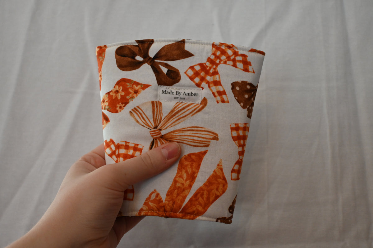 Golden Bows  Cup Cozies