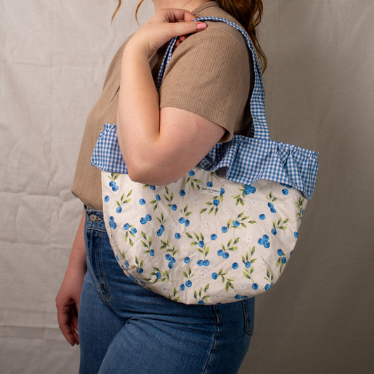 Blueberry Patch Ruffle Tote Bag