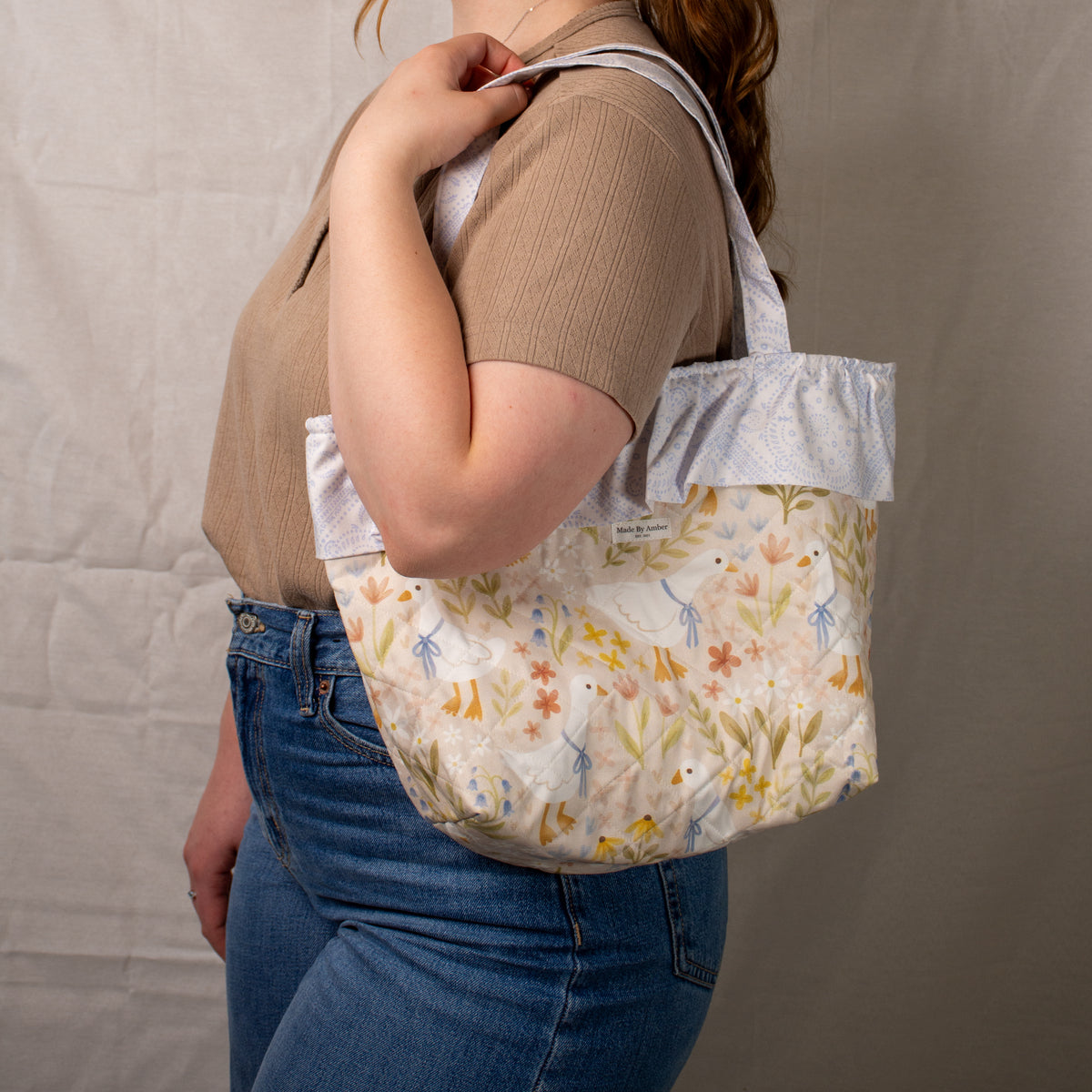 Dottie the Goose Ruffle Tote Bag