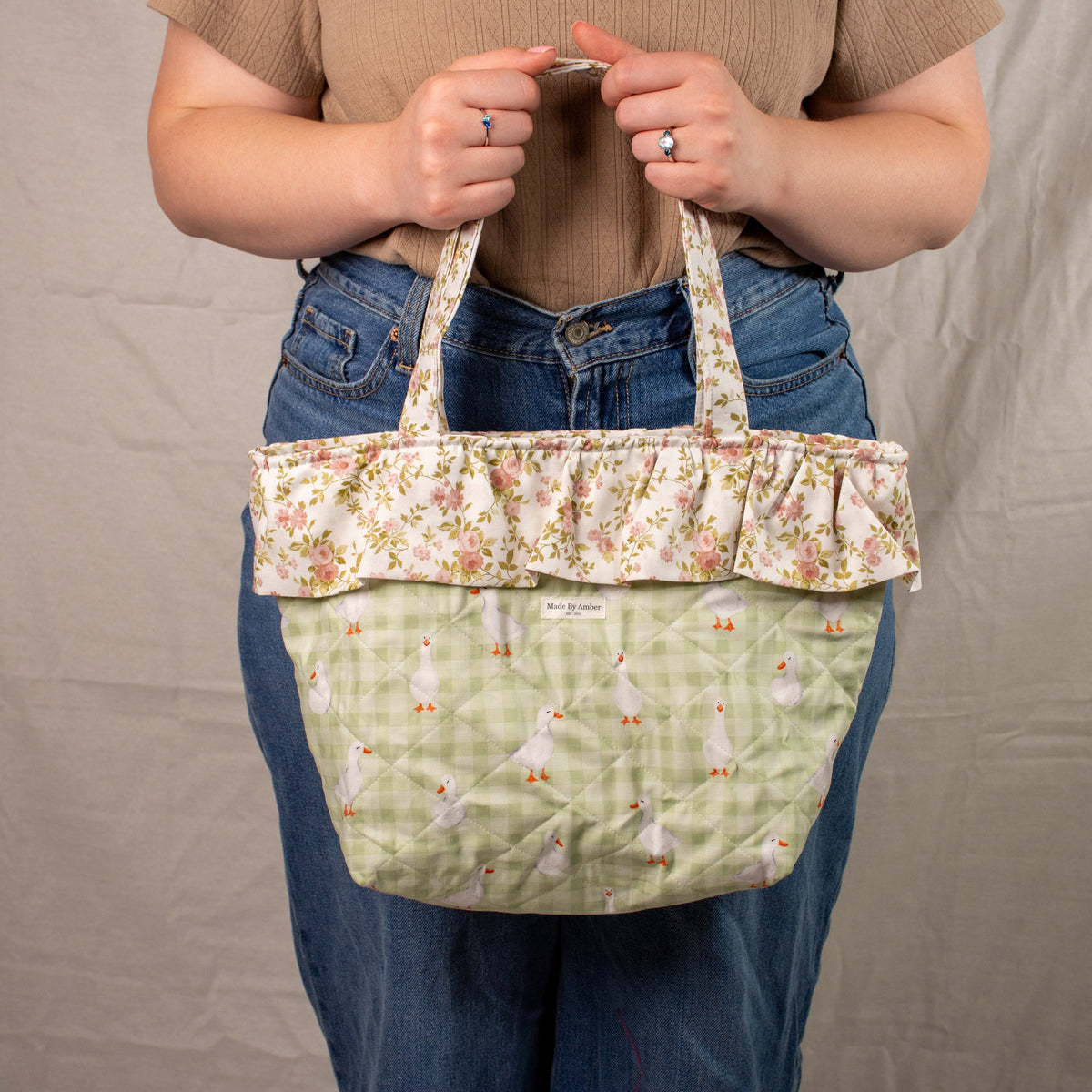 Lucy Goose Ruffle Tote Bag