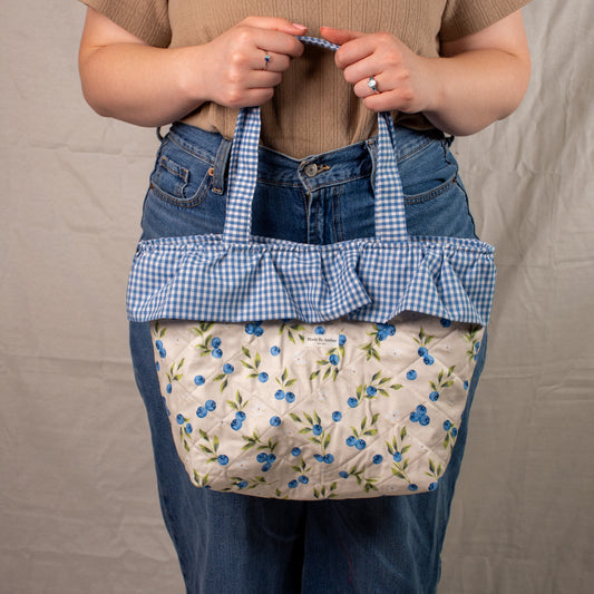 Blueberry Patch Ruffle Tote Bag