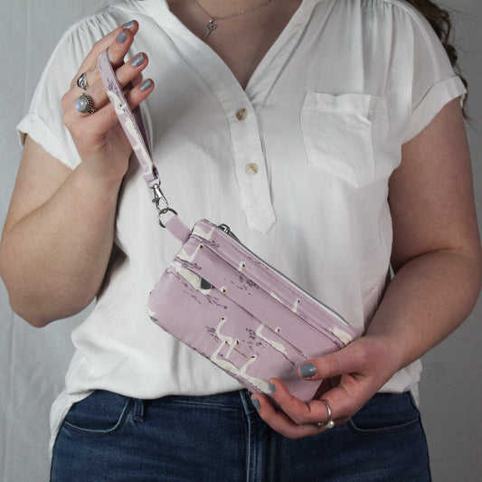 Purple Swan Clutch Wallet