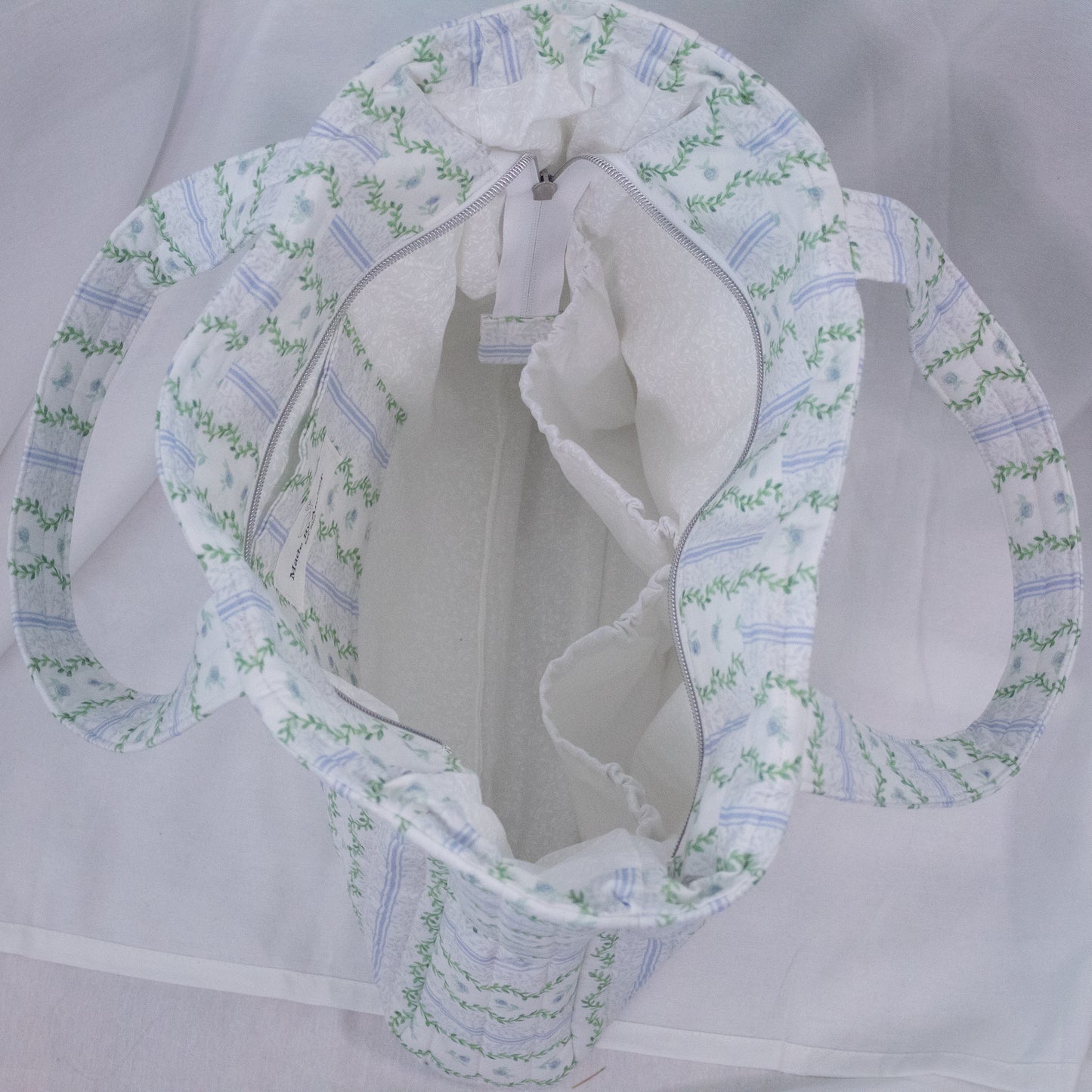 Everyday Tote Bag- Vine Blue Floral