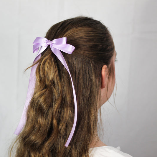 Lavender Double Ribbon Hair Bow