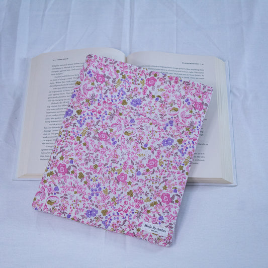 Book Sleeve- Mini Pink Flowers
