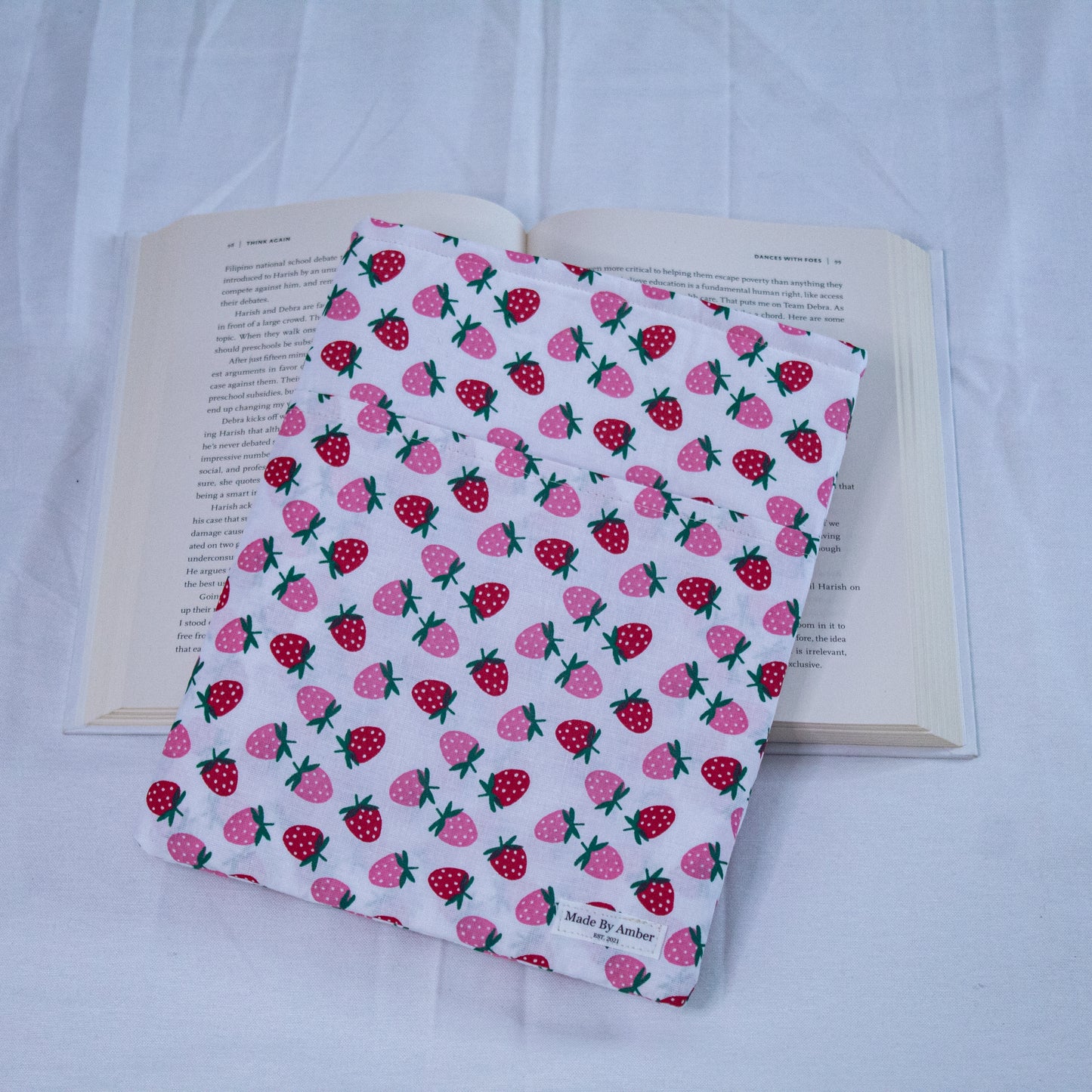 Book Sleeve- Pink Strawberries